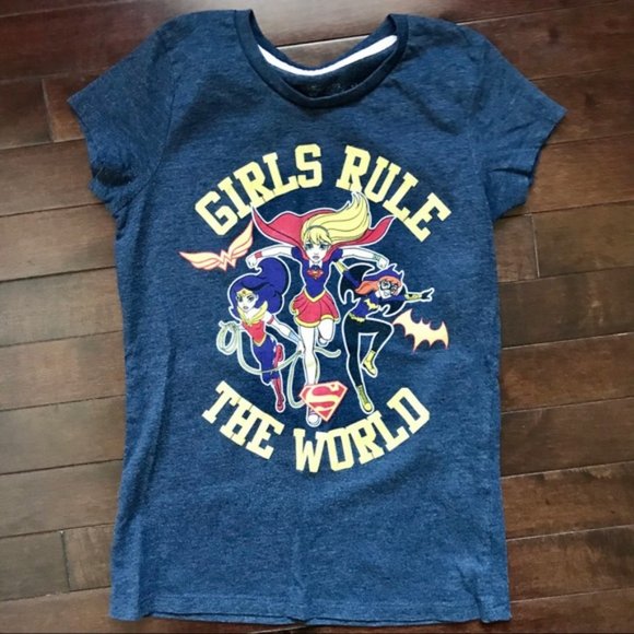 Girls Superhero Shirt sz L 10/12 - Picture 2 of 4